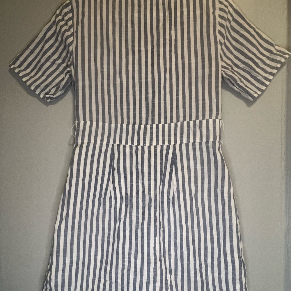 Abercrombie & Fitch Navy and White Vertical Stripe Midi Dress - Picture 11 of 11